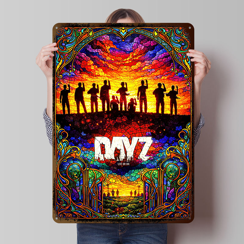 Vintage Gaming Accessories - Poster Kaca Patri DayZ dari Plat
