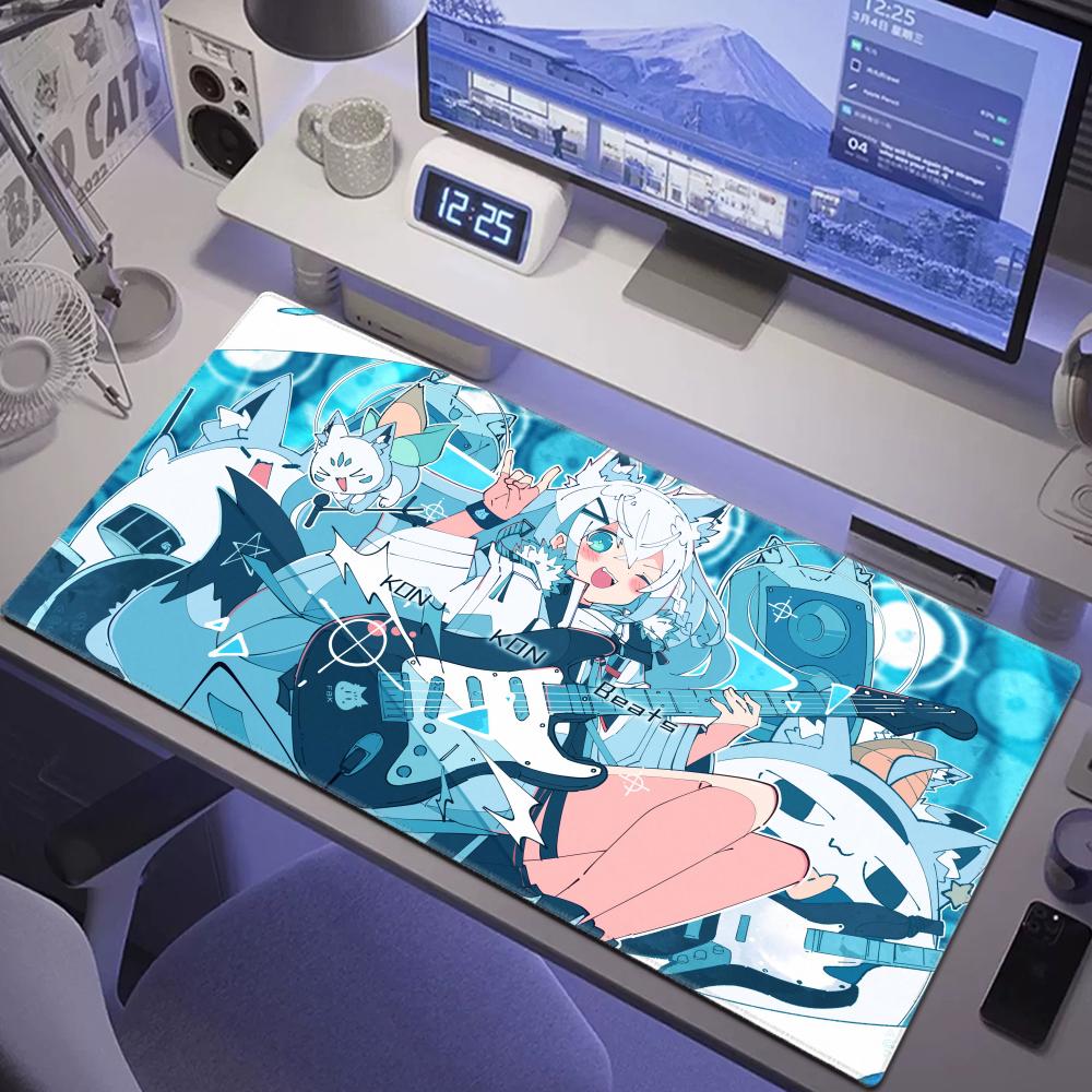 Gaming Accessories White - Shirakami Fubuki Mouse Pad Laptop Hololive