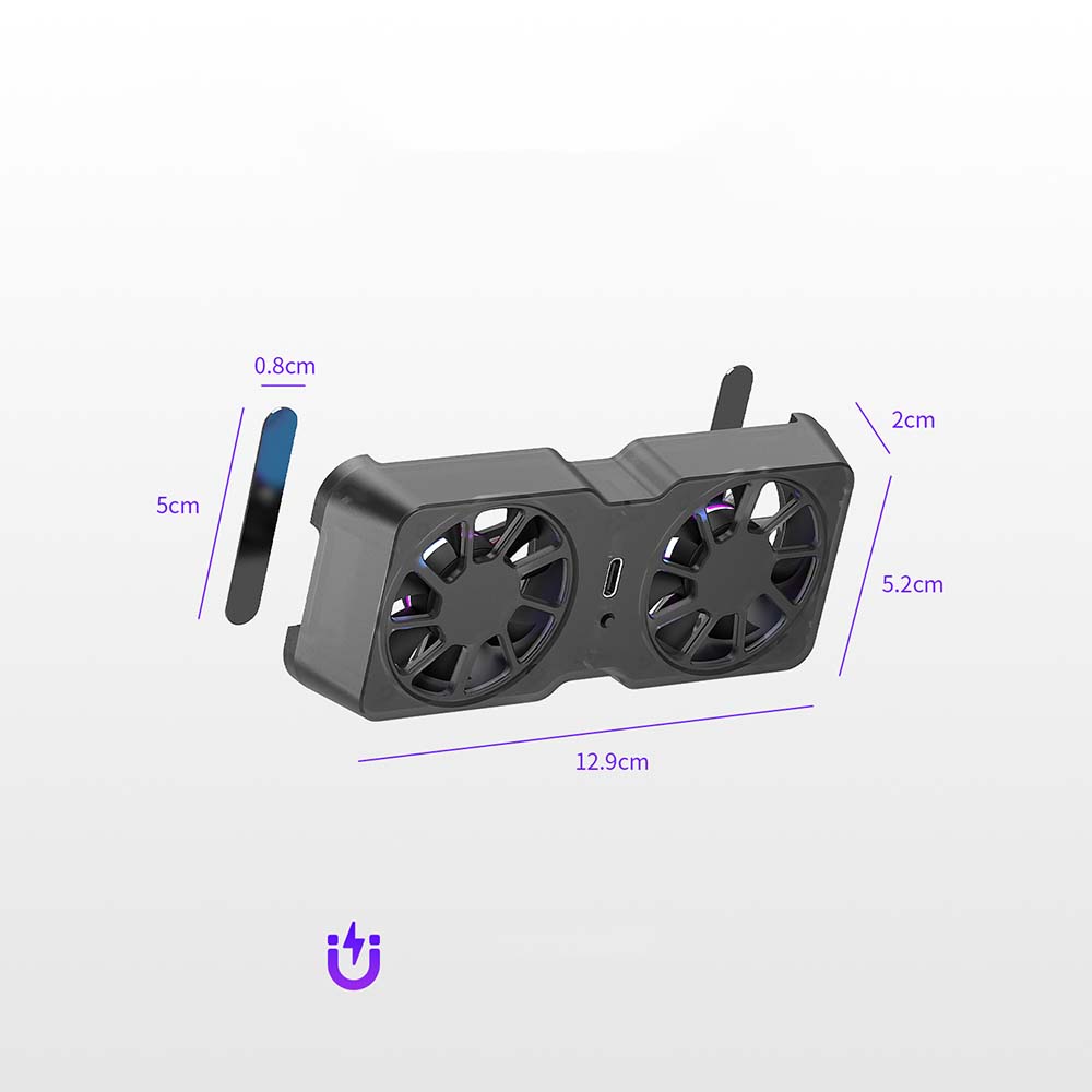 Gaming Accessories Mobile - Pendingin Klip Belakang Magnetik Kipas Ganda