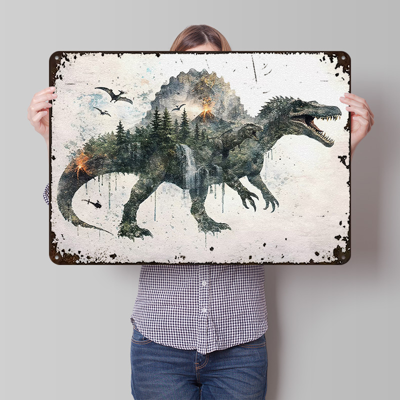 Poster Logam Spinosaurus Seni  - Vintage Gaming Accessories ulasan dan harga