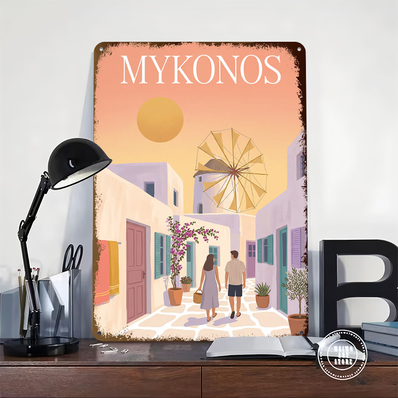 Poster Logam Mykonos Yunani Se - Vintage Gaming Accessories ulasan dan harga