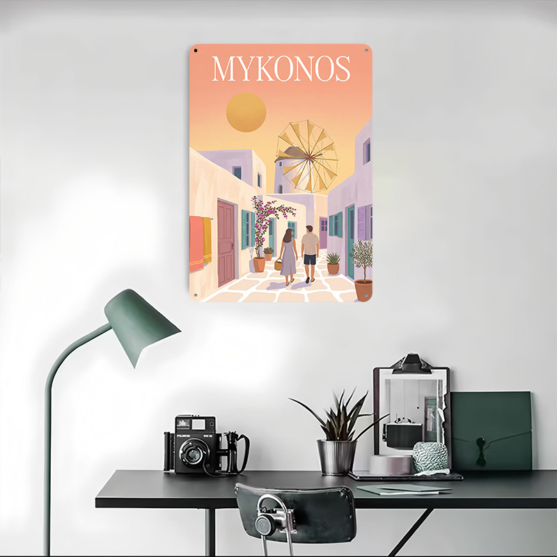 Poster Logam Mykonos Yunani Se - Vintage Gaming Accessories ulasan dan harga