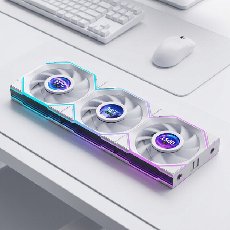 Kipas Casing 12Cm Layar Lcd Bi - Gaming Accessories White ulasan dan harga