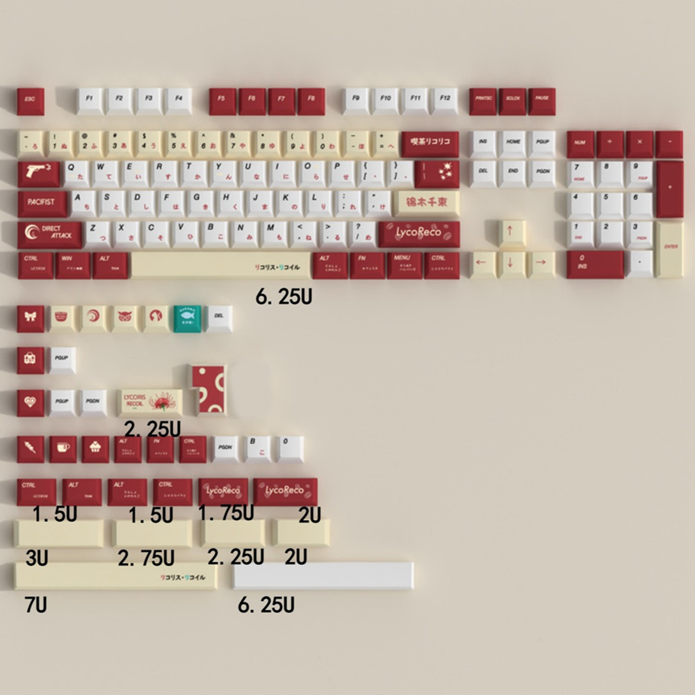 Lycoris Recoil Anime PBT Keyca - Gaming Accessories White ulasan dan harga